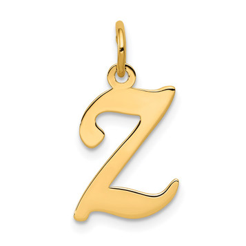 14K Yellow Gold Initial Letter Z Charm Pendant - (B11-958)